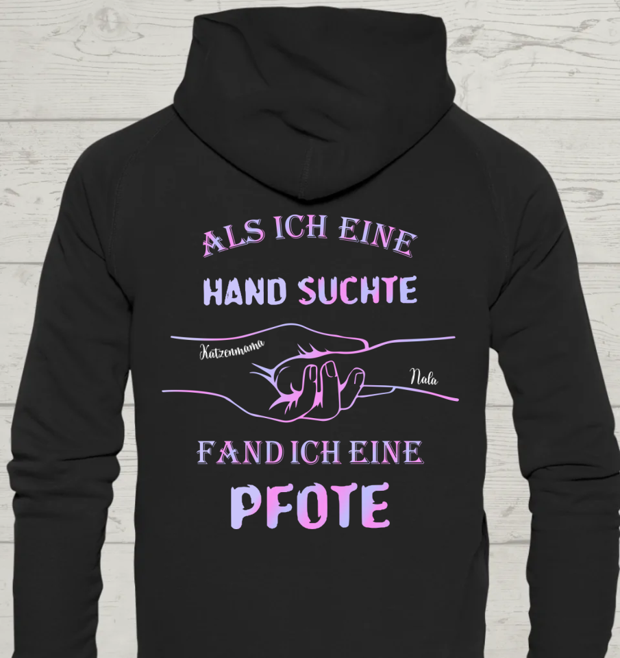 Als ich eine Hand suchte - Rückendruck - Personalisierbarer Unisex Hoodie