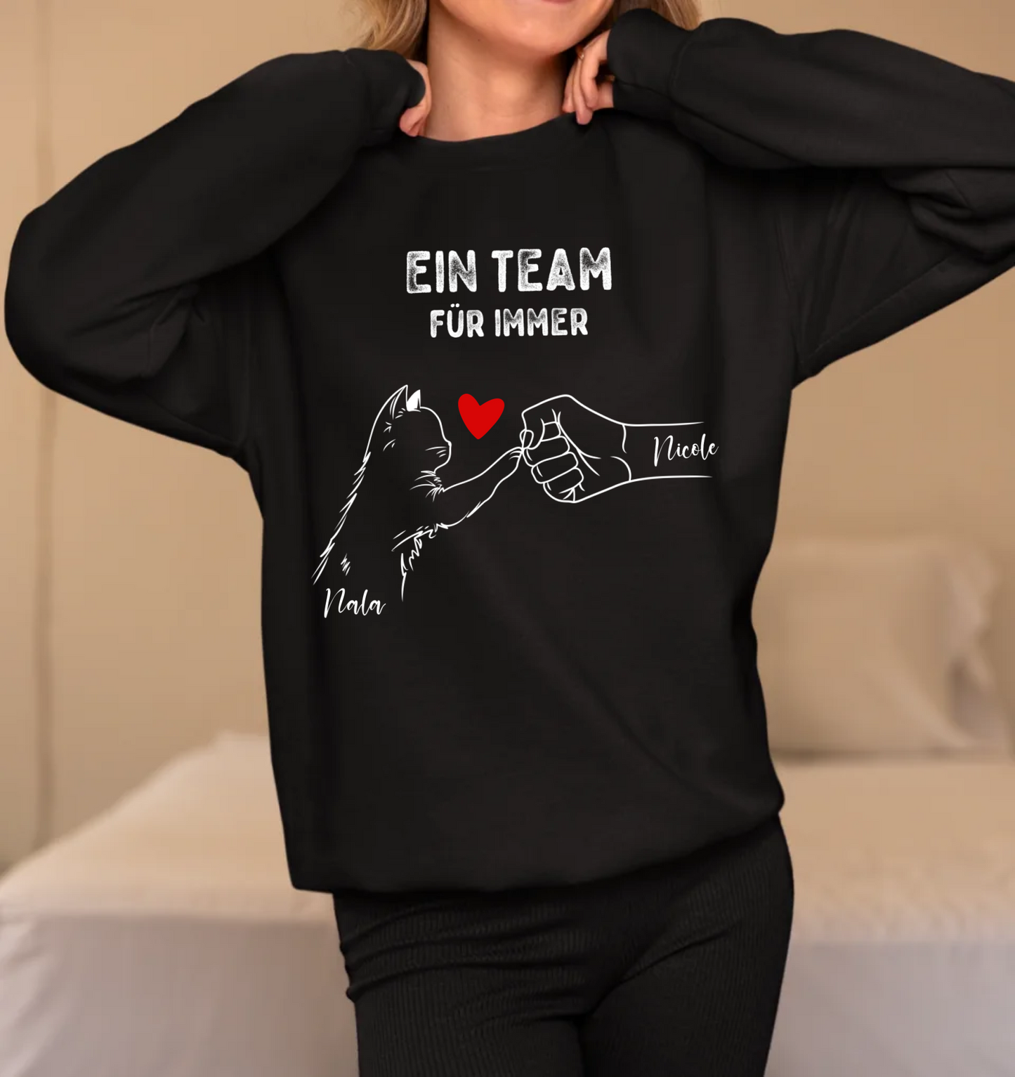 Ein Team für immer - Lady - Personalisierbares Unisex Bio Sweatshirt