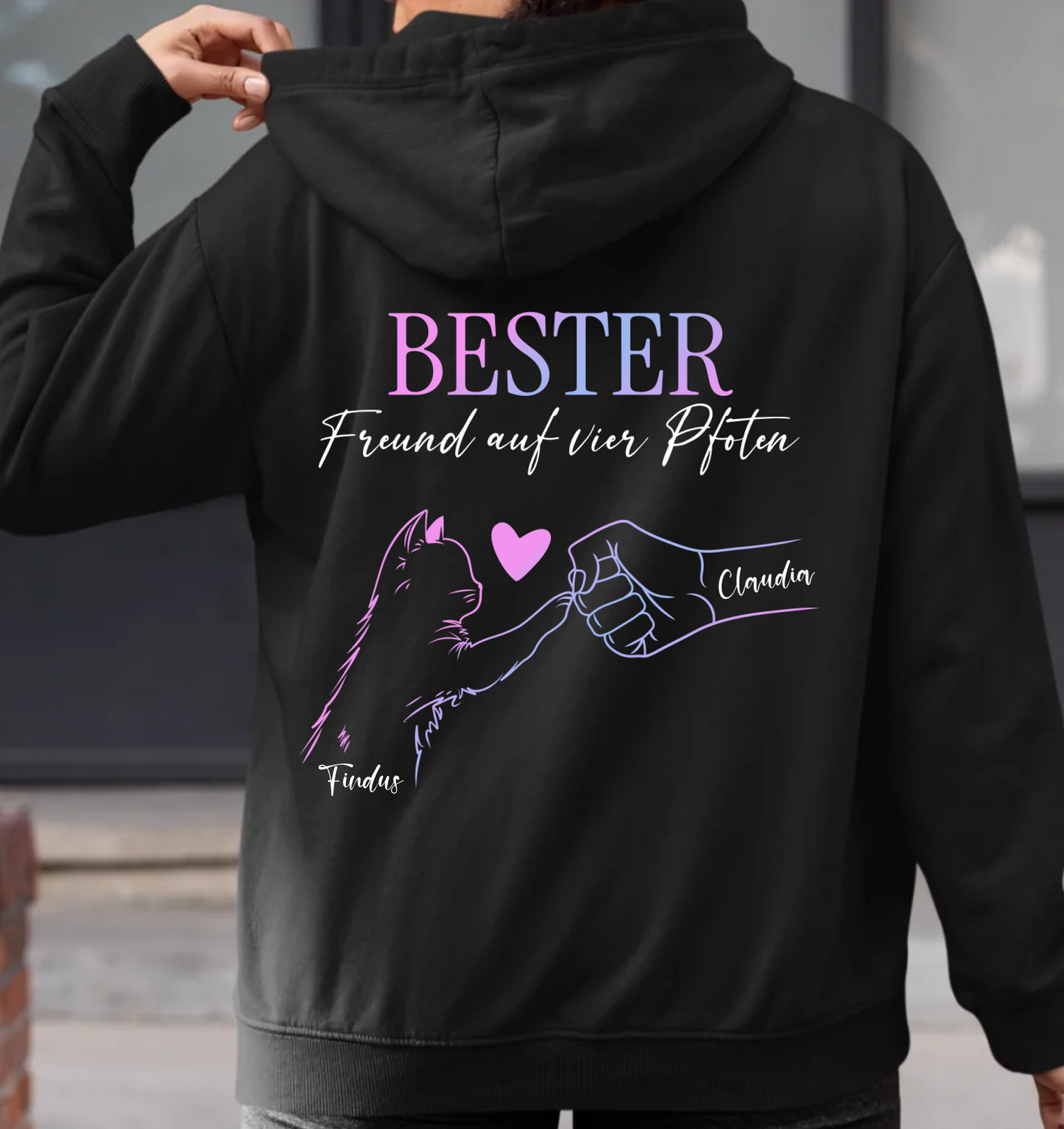 Bester Freund - Rückendruck - Personalisierbarer Unisex Hoodie