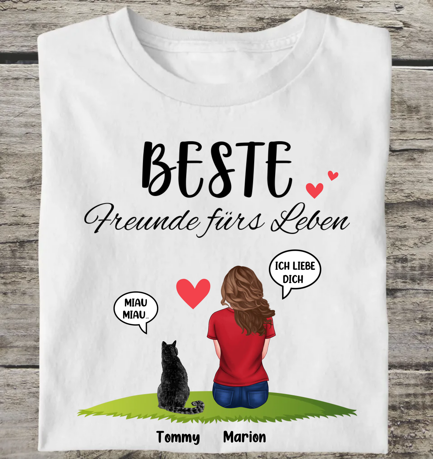 Beste Freunde - Personalisierbares Unisex Bio T-Shirt