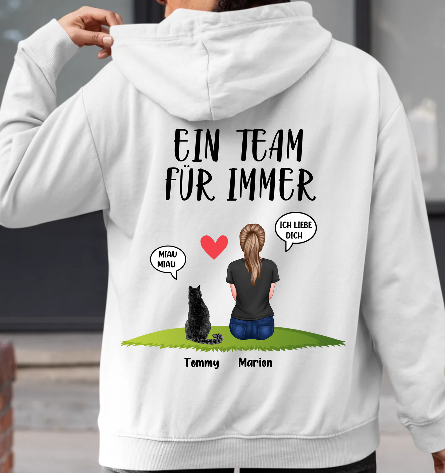 EIN TEAM - Rückendruck - Personalisierbarer Unisex Hoodie