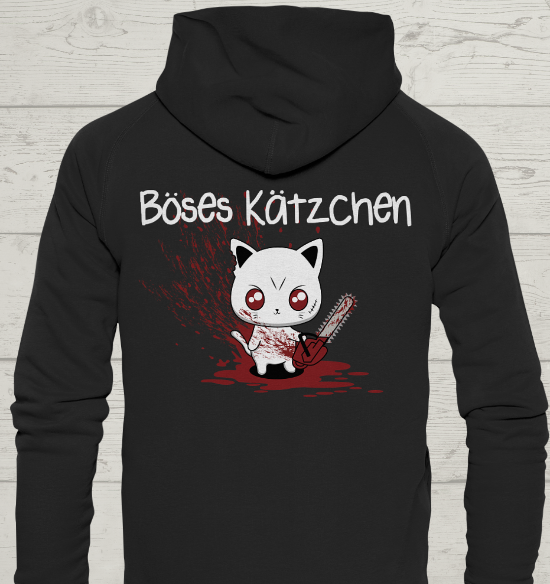 Böses Kätzchen - Rückendruck - Unisex Hoodie
