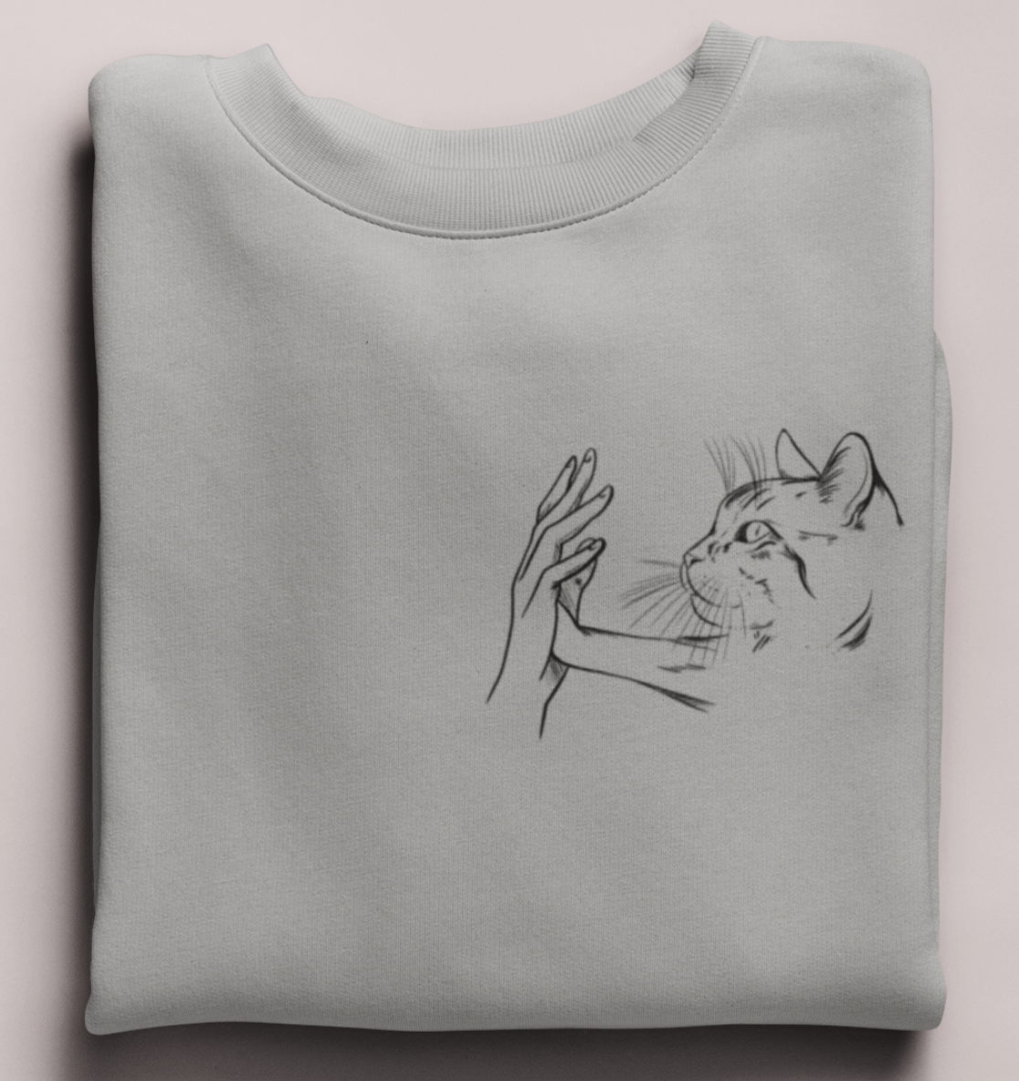 Pfoten Berührung - Brusttasche - Unisex Bio Sweatshirt