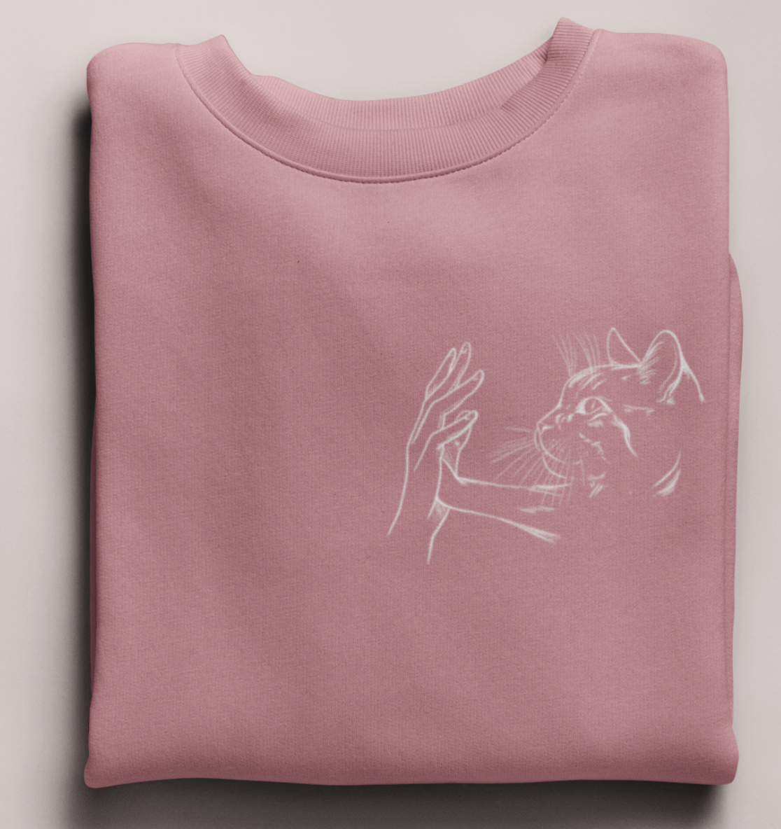 Pfoten Berührung - Brusttasche - Unisex Bio Sweatshirt
