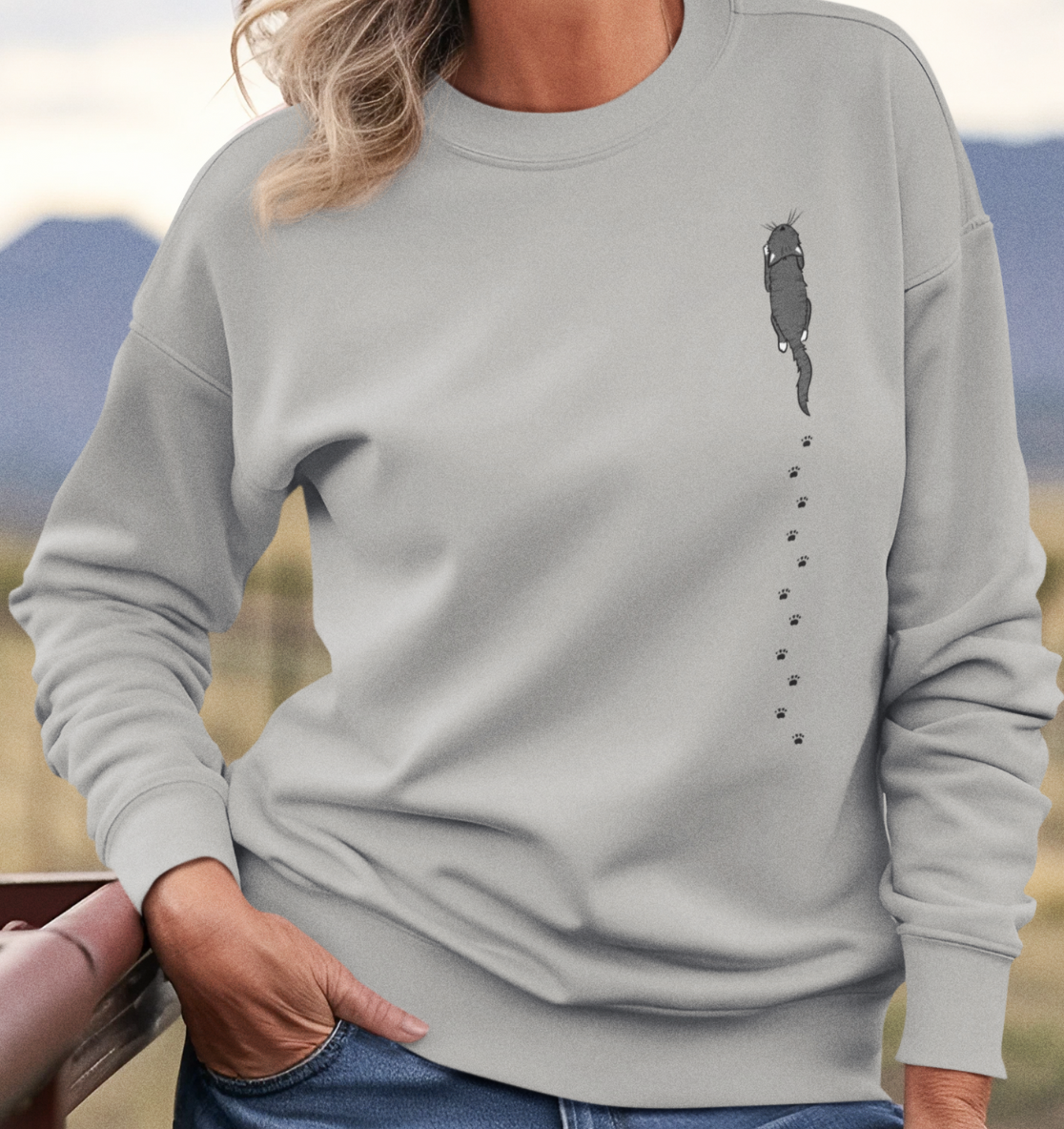Katzenpfoten Spur - Unisex Bio Sweatshirt