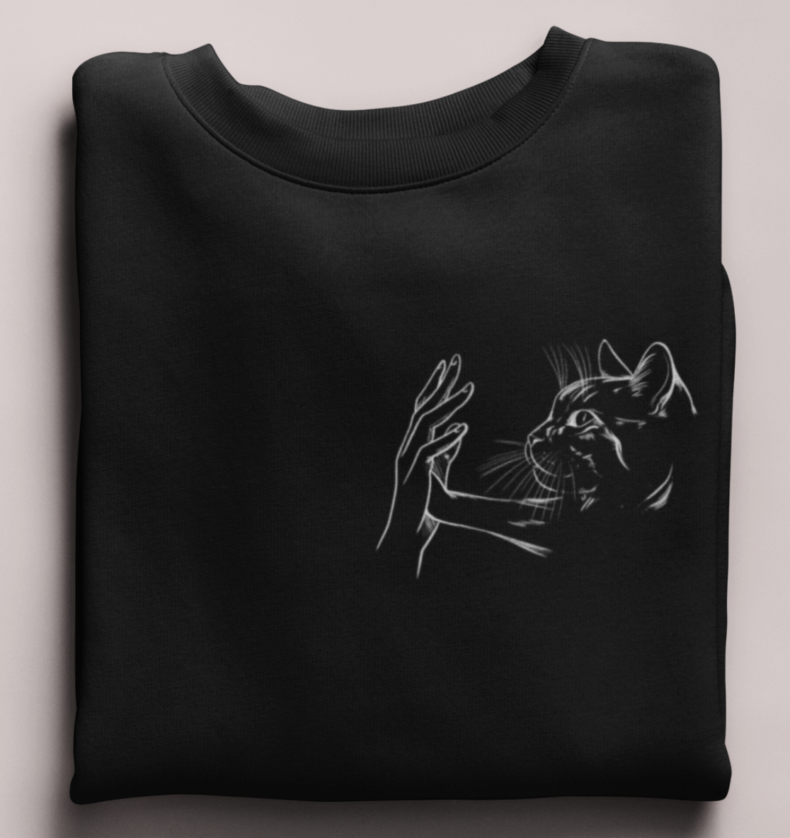Pfoten Berührung - Brusttasche - Unisex Bio Sweatshirt