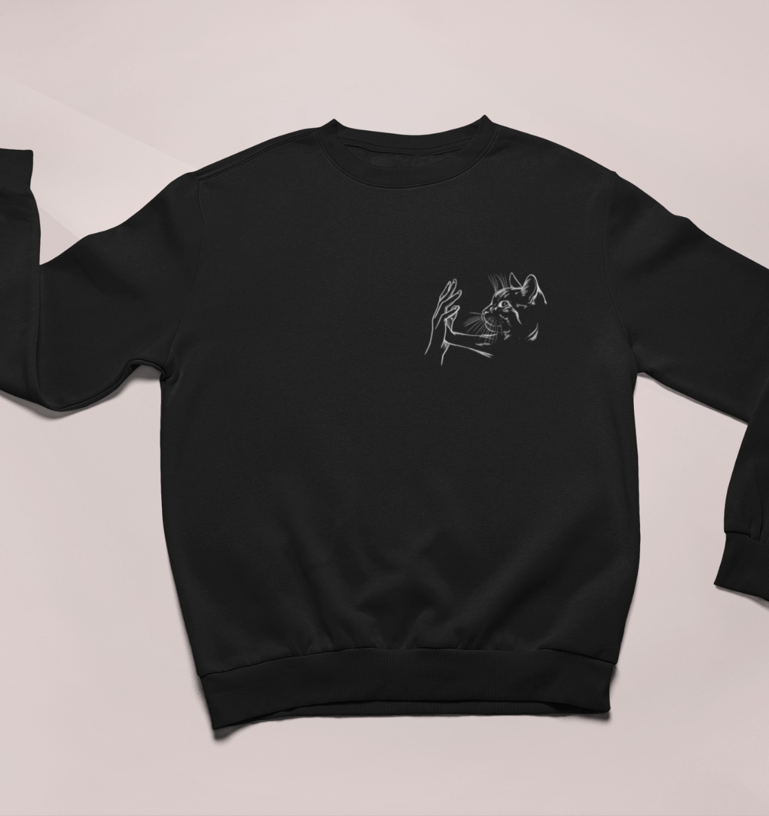 Pfoten Berührung - Brusttasche - Unisex Bio Sweatshirt