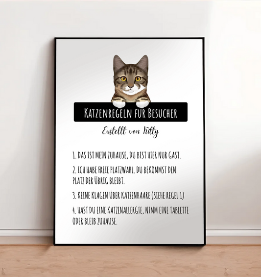 Katzenregeln für Besucher - Individuelles Poster