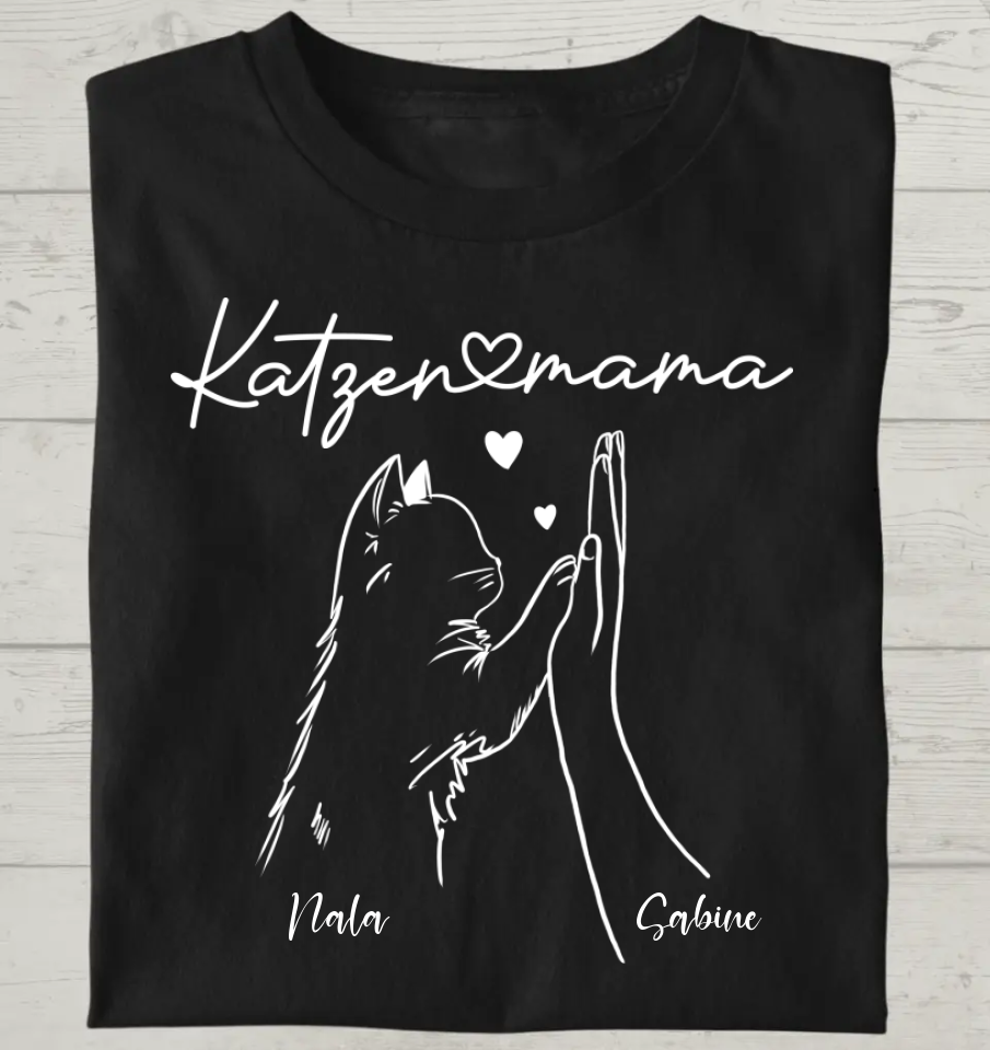 Katzenmama - Personalisierbares Unisex Bio T-Shirt