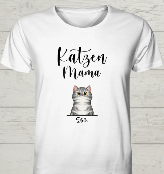 Katzen-Mama - Personalisierbares Unisex Bio T-Shirt