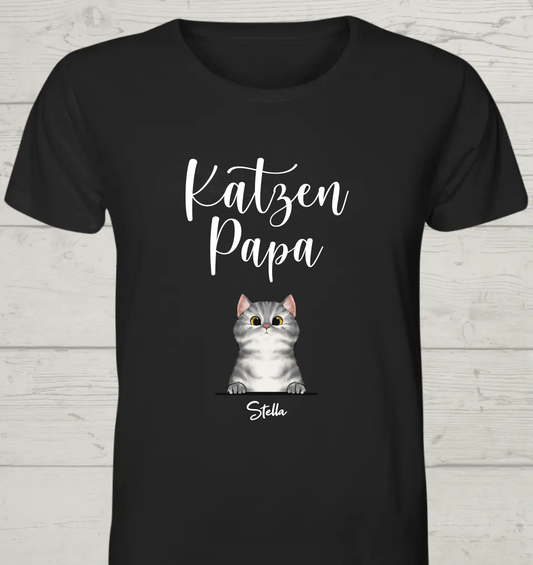 Katzen-Papa - Personalisierbares Unisex Bio T-Shirt