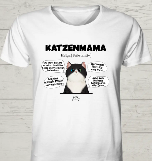 Beste Katzenmama aller Zeiten - Personalisierbares Unisex Bio T-Shirt