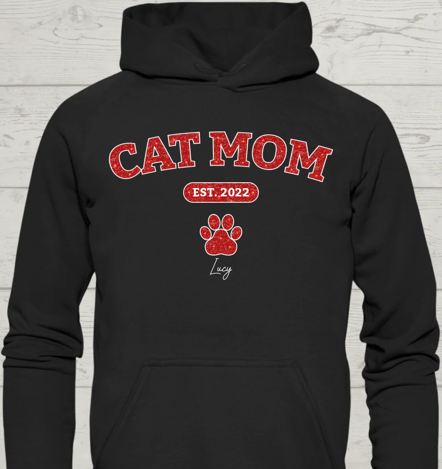 Cat Mom - Personalisierbarer Unisex Hoodie