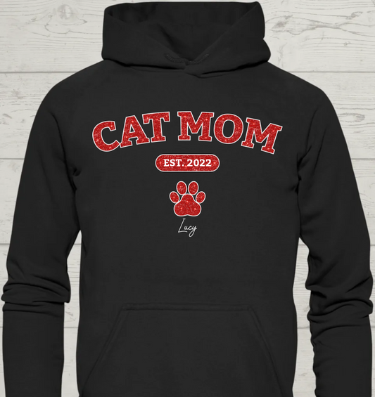 Cat Mom - Personalisierbarer Unisex Hoodie