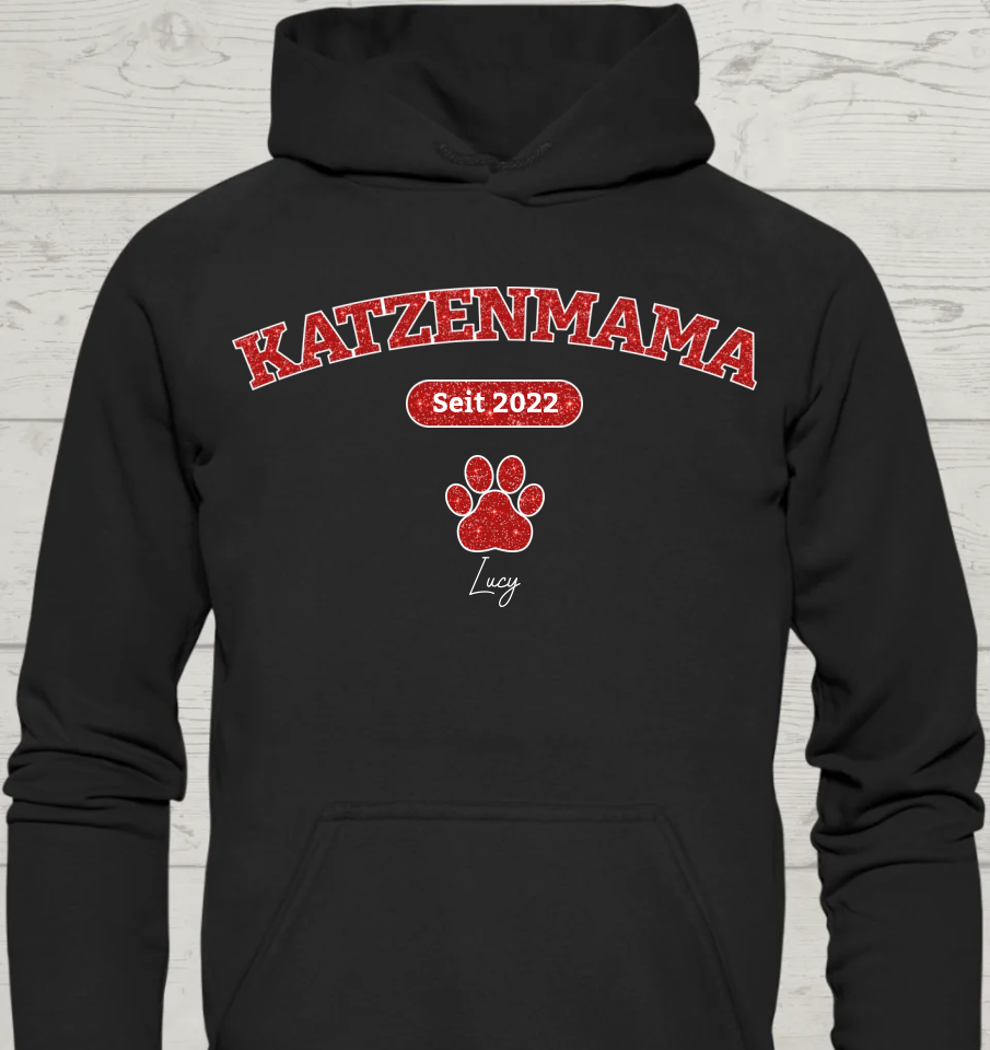 Katzenmama Seit - Personalisierbarer Unisex Hoodie