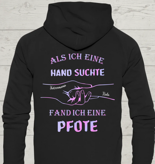 Als ich eine Hand suchte - Rückendruck - Personalisierbarer Unisex Hoodie