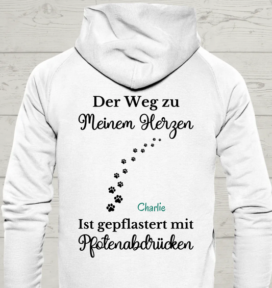 Der Weg zu meinem Herzen - Rückendruck - Personalisierbarer Unisex Hoodie