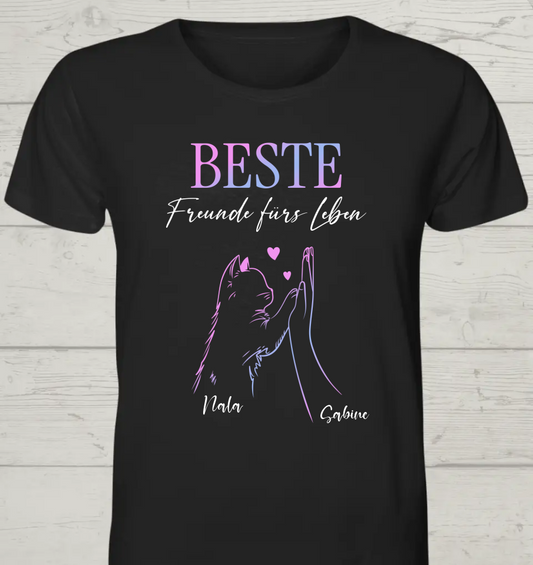 Beste Freunde fürs Leben - Personalisierbares Unisex Bio T-Shirt