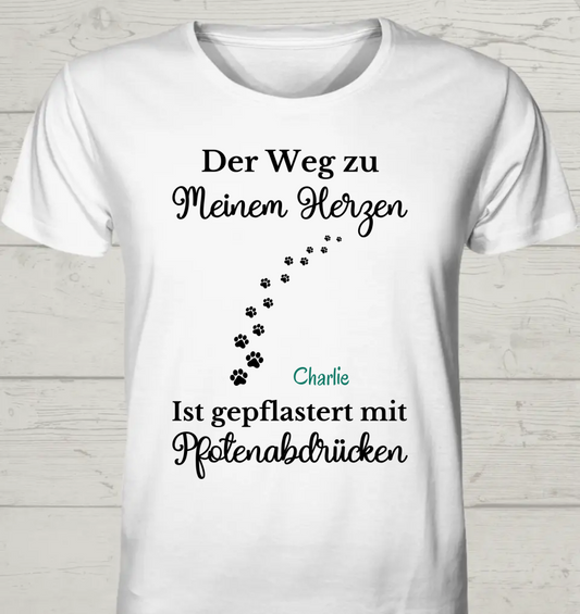 Der Weg zu meinem Herzen - Personalisierbares Unisex Bio T-Shirt