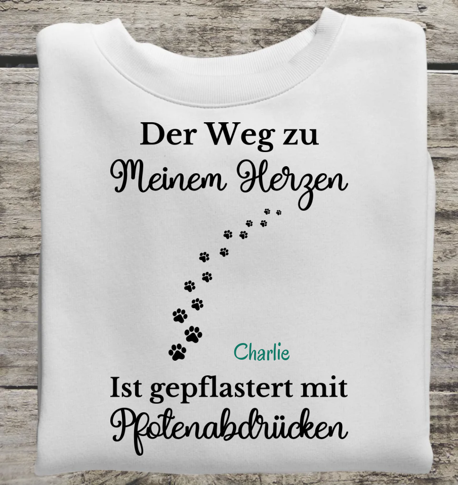 Der Weg zu meinem Herzen - Personalisierbares Unisex Bio Sweatshirt