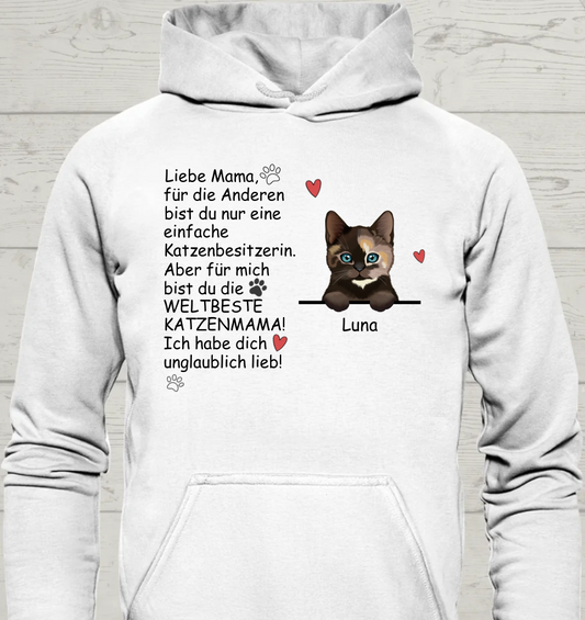 Die weltbeste Katzenmama - Personalisierbarer Unisex Hoodie