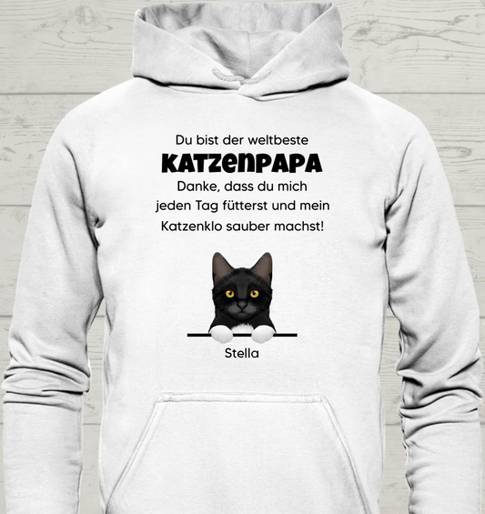 Du bist der weltbeste Katzenpapa - Personalisierbarer Unisex Hoodie