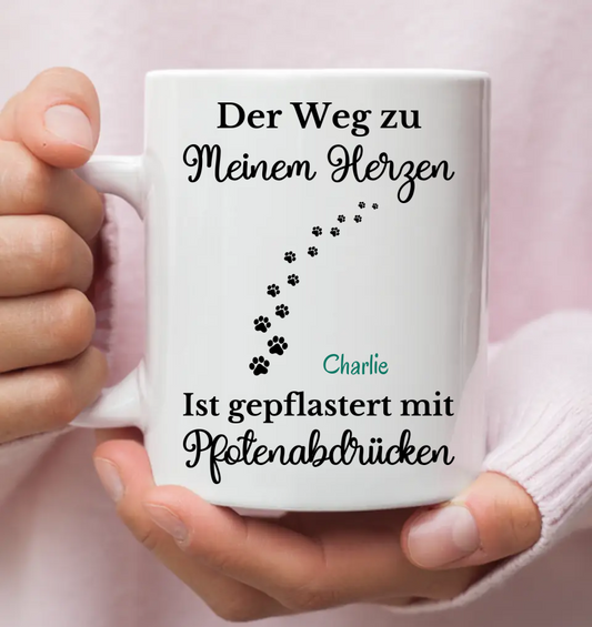 Der Weg zu meinem Herzen - Personalisierbare Tasse