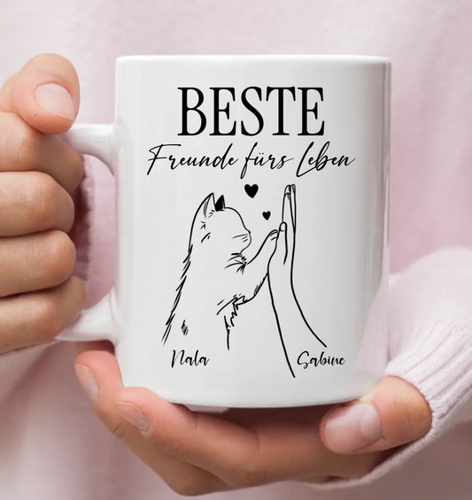 Beste Freunde fürs Leben - Personalisierbare Tasse