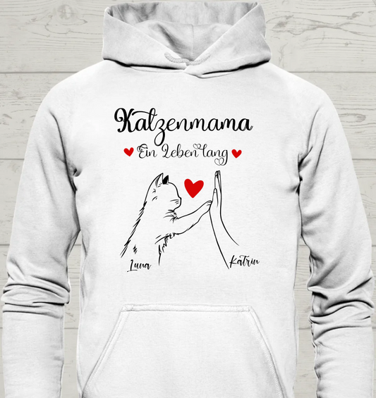 Katzenmama Ein Leben lang - Personalisierbarer Unisex Hoodie