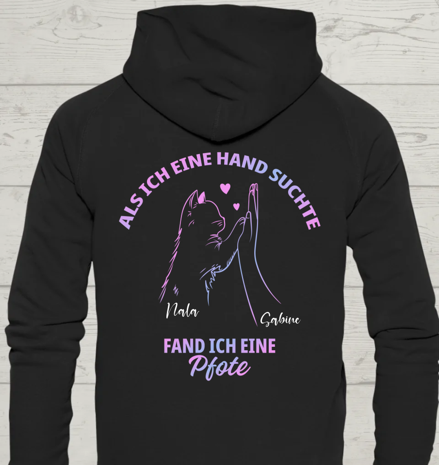 Als ich eine Hand suchte - Rückendruck - Personalisierbarer Unisex Hoodie