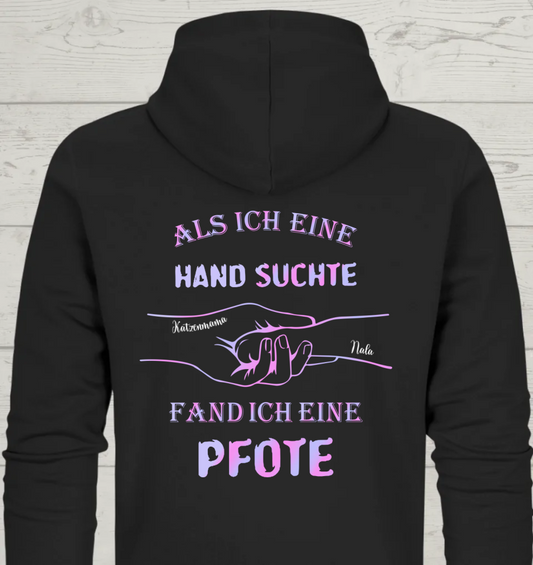 Als ich eine Hand suchte - Rückendruck - Personalisierbarer Zipper Hoodie