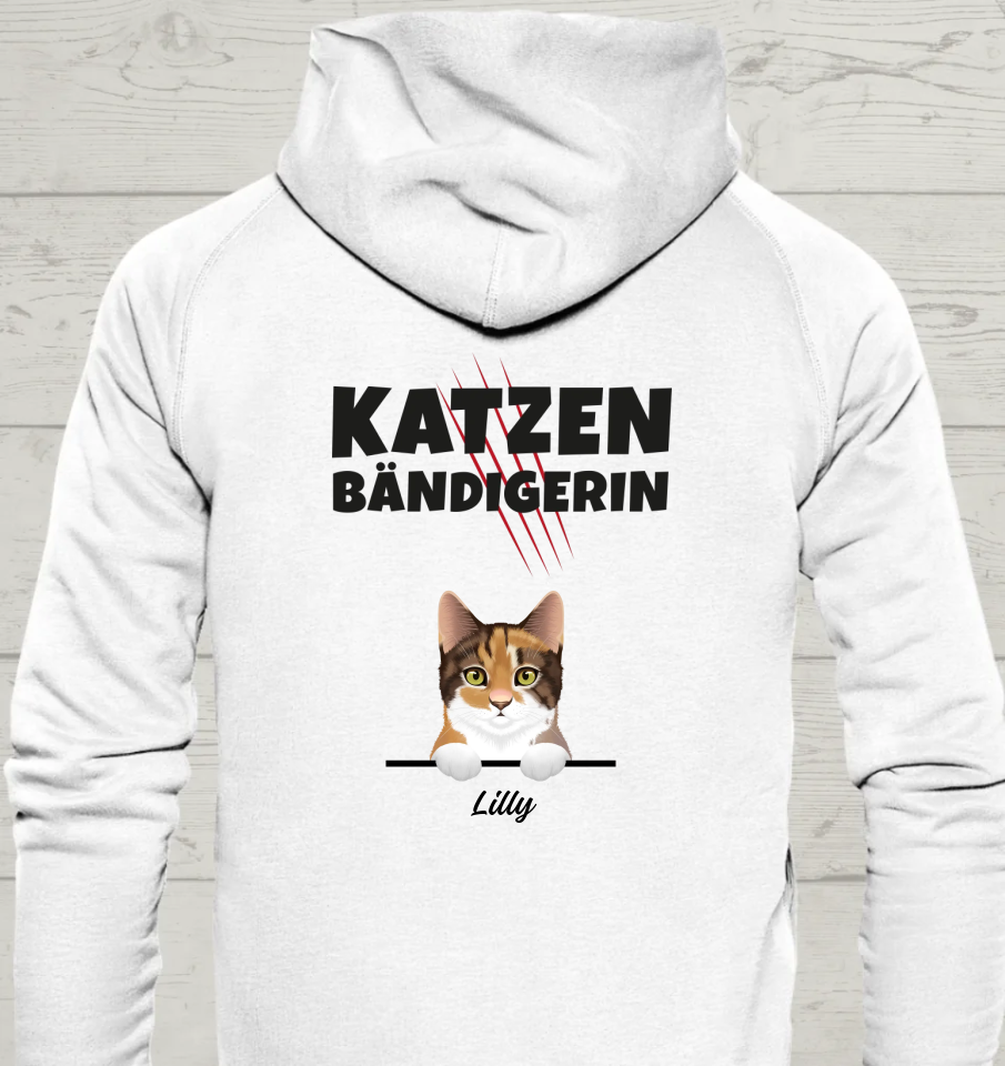 Katzen Bändigerin - Rückendruck - Personalisierbarer Unisex Hoodie