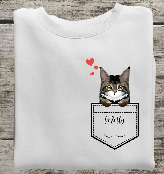 Taschenkatze - Personalisierbares Unisex Bio Sweatshirt