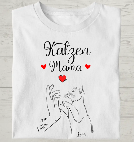 Katzen Mama - Personalisierbares Unisex Bio T-Shirt