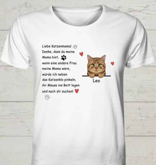 Liebe Katzenmama - Personalisierbares Unisex Bio T-Shirt