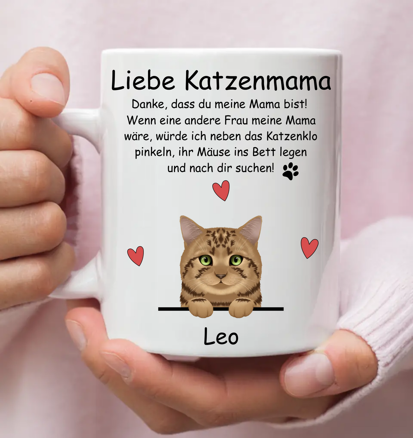 Liebe Katzenmama - Personalisierbare Tasse