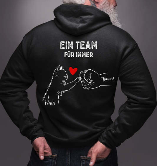 Ein Team für immer - Rückendruck - Personalisierbarer Unisex Hoodie