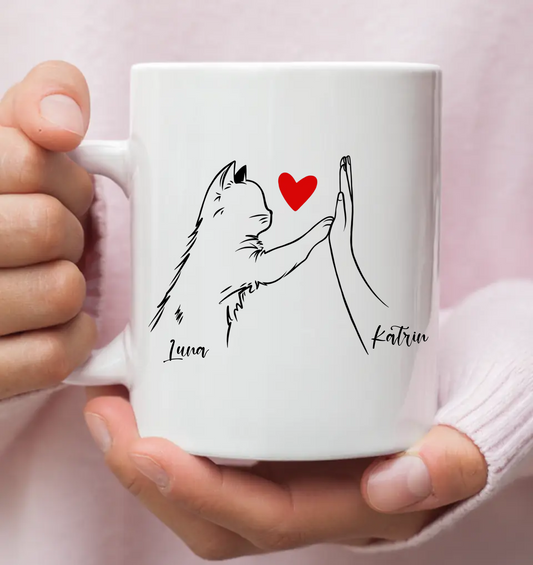 Hand & Pfote - Personalisierbare Tasse