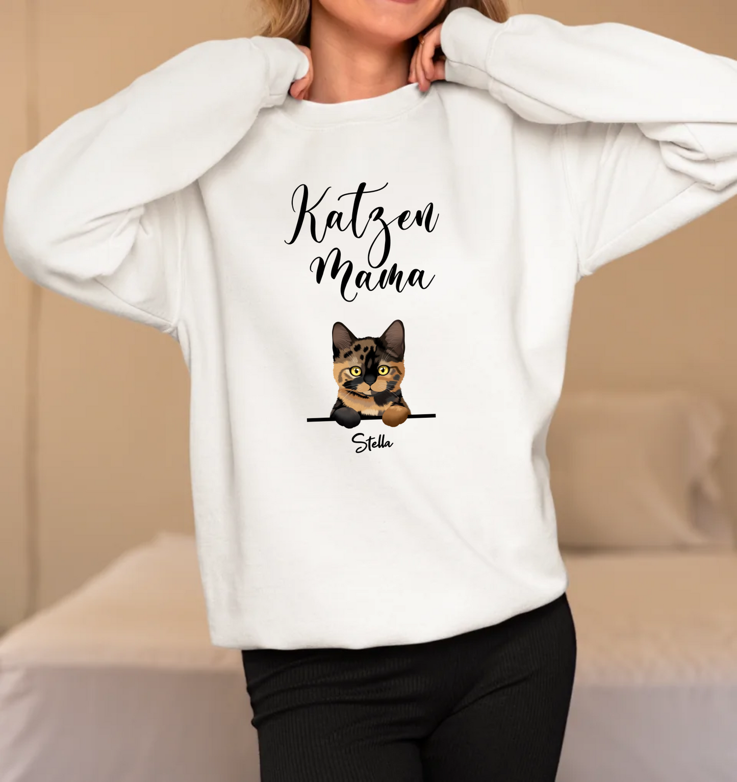 Katzen Mama - Personalisierbares Unisex Bio Sweatshirt