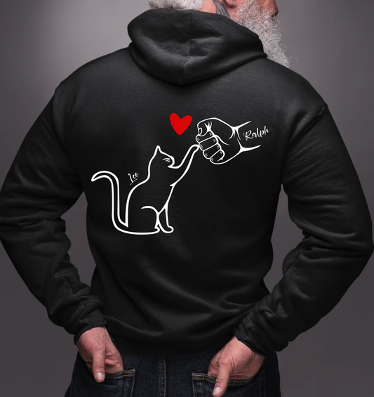 Faust & Katze - Rückendruck - Personalisierbarer Unisex Hoodie