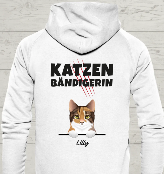 Katzen Bändigerin - Rückendruck - Personalisierbarer Unisex Hoodie