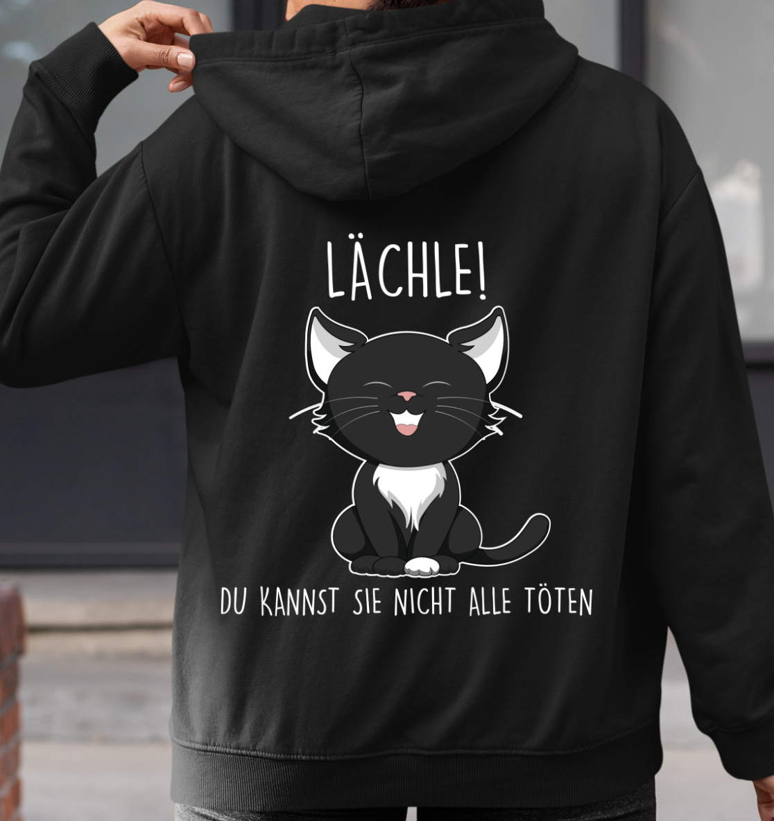 Lächle - Rückendruck - Unisex Hoodie