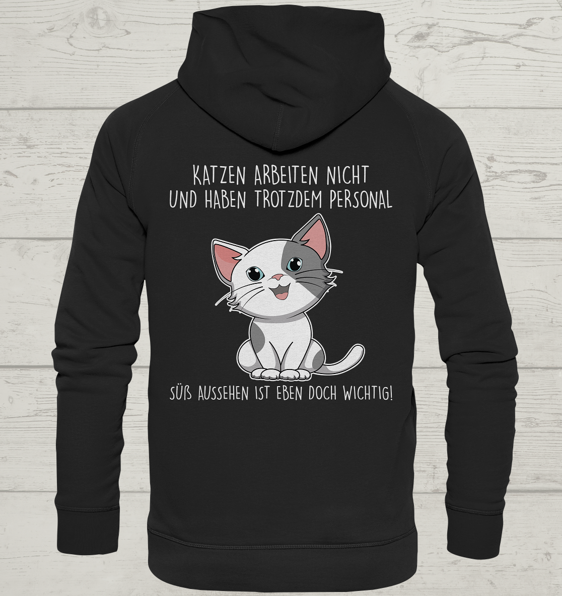 Katzen arbeiten nicht - Rückendruck - Unisex Hoodie