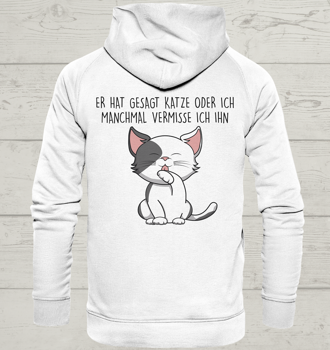 Katze oder Ich - Rückendruck - Unisex Hoodie