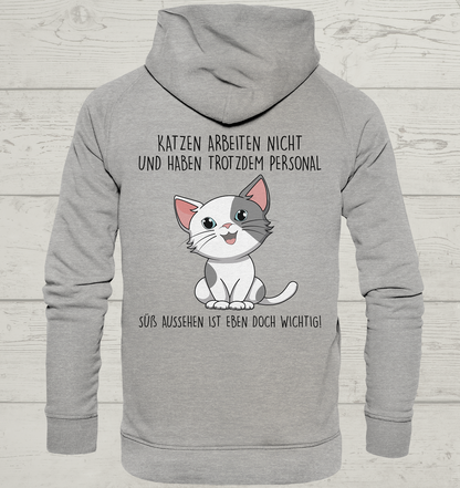 Katzen arbeiten nicht - Rückendruck - Unisex Hoodie