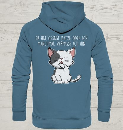 Katze oder Ich - Rückendruck - Unisex Hoodie