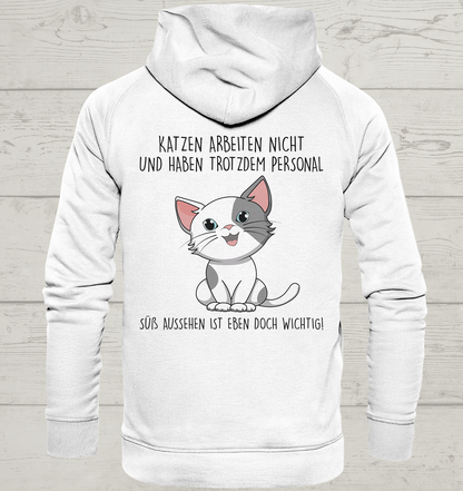 Katzen arbeiten nicht - Rückendruck - Unisex Hoodie