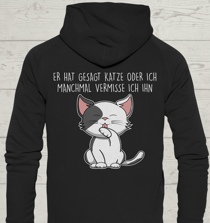 Katze oder Ich - Rückendruck - Unisex Hoodie