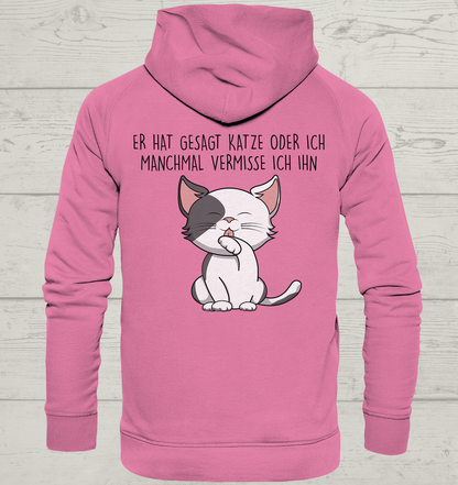 Katze oder Ich - Rückendruck - Unisex Hoodie