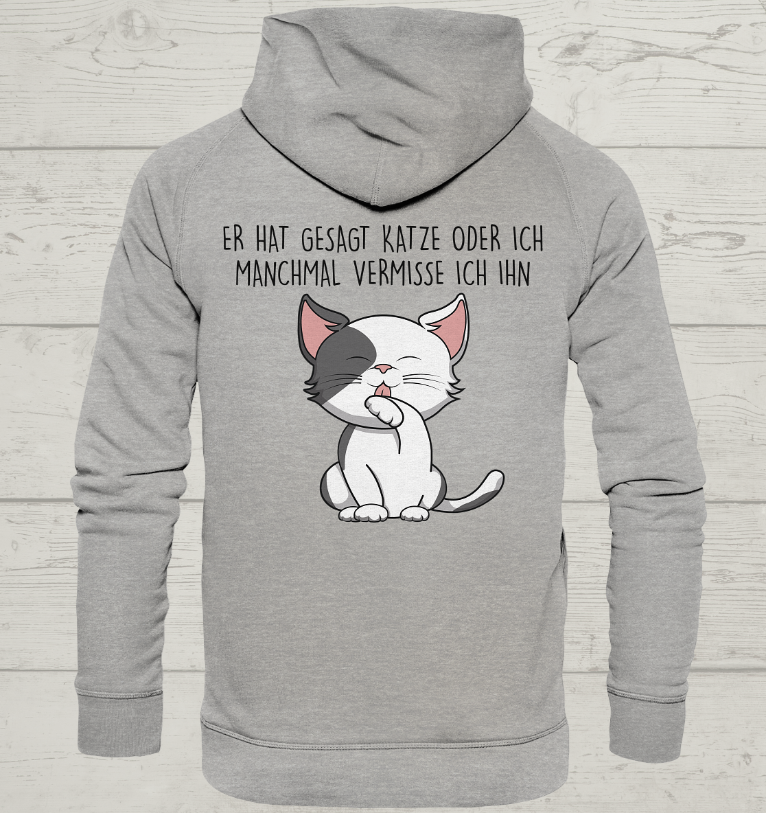 Katze oder Ich - Rückendruck - Unisex Hoodie